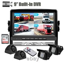 9 Split Monitor DVR Video Recorder 4x 360 View 1080P Rear View Backup Camera RV
