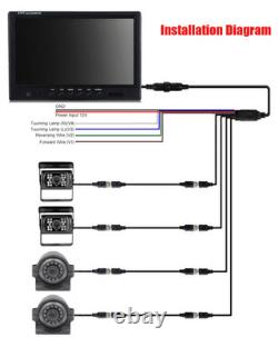 9 Split Monitor Rear View Backup Camera For Truck Caravan Reversing Rear View