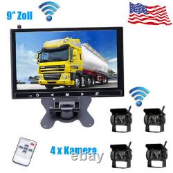 9 Split Rear Side View System Monitor Wireless WIFI 4Pin Backup Camera Truck RV