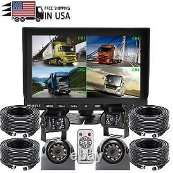 9 Split Screen Monitor +4CH4Pin Front Side Rear View Backup Camera CCD For BUS