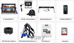 9 Split Screen Monitor +4CH4Pin Front Side Rear View Backup Camera CCD For BUS