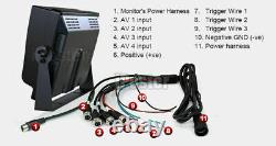 9 Split Screen Monitor +4CH4Pin Front Side Rear View Backup Camera CCD For BUS