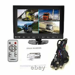 9 Split Screen Monitor +4CH4Pin Front Side Rear View Backup Camera CCD For BUS
