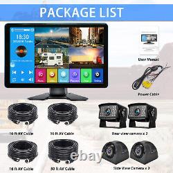 9 Touch Screen Monitor QUAD DVR 360° View Forward Side Backup Camera Truck