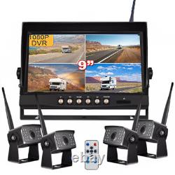 9 Wireless DVR Monitor 1080P Backup Reversing Camera for Truck Trailer Car RV