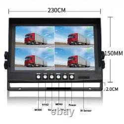 9 Wireless DVR Monitor 2 Backup Rear Front View Camera for Truck Trailer Car RV