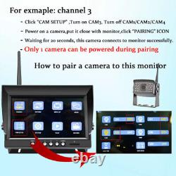9 Wireless DVR Monitor 2 Backup Rear Front View Camera for Truck Trailer Car RV
