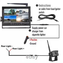 9 Wireless DVR Monitor 2 Backup Rear Front View Camera for Truck Trailer Car RV