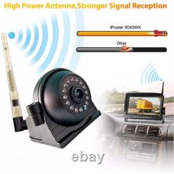 9 Wireless DVR Quad Monitor 2x RV Backup Camera Rear Side View for Trailer Bus