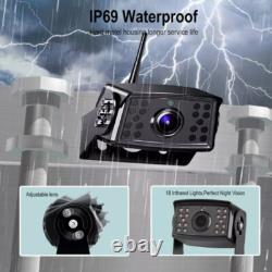 9 Wireless DVR Quad Monitor 2x RV Backup Camera Rear Side View for Trailer Bus
