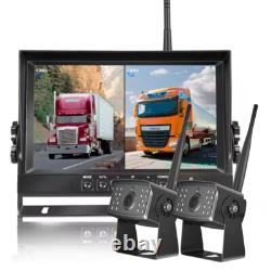 9 Wireless DVR Quad Monitor RV Backup Camera Rear Side View for Trailer Bus Van