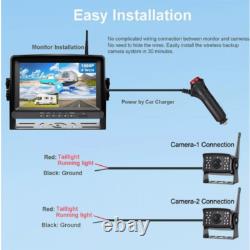 9 Wireless DVR Quad Monitor RV Backup Camera Rear Side View for Trailer Bus Van