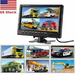 9inch Quad Split Screen Monitor Rear View Backup Camera System For RV Truck Bus