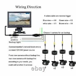 9inch Quad Split Screen Monitor Rear View Backup Camera System For RV Truck Bus