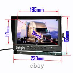 AHD 1080P 18LED IR Backup Rear View Mirror Camera + 9 DVR 2-Split Monitor Truck