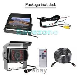 AHD 1080P 18LED IR Backup Rear View Mirror Camera + 9 DVR 2-Split Monitor Truck