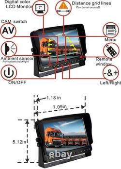 AHD 1080P 7 Reverse Rear View Backup Camera System, Camera with Night Vision