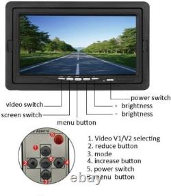 AHD 1080p Backup Camera 7'' Monitor Rear View System For Rv Truck BUS Reversing