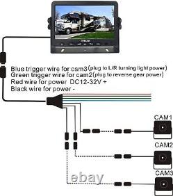 AHD 720P Super Clear 7'' Wired Reverse Rear View Backup Camera System for Truck