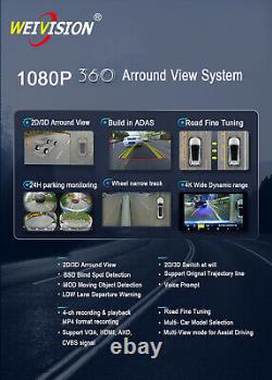 AHd 3D 360 Bird's Eye-View Surround DVR Record Backup Camera+ADAS+7 HD monitor
