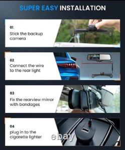 AUTO-VOX Wireless Rear View Backup Mirror Camera 4.3 HD Monitor Parking System