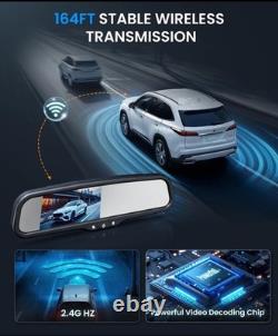AUTO-VOX Wireless Rear View Backup Mirror Camera 4.3 HD Monitor Parking System