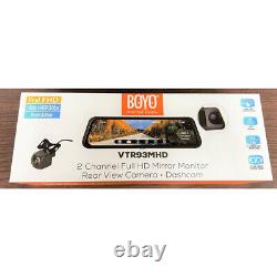 BOYO VTR93MHD Front/Rear HD Back-Up Camera DVR with 9.36 Rear-View Mirror Monitor