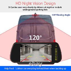 Brake Light Backup Camera for Benz Sprinter Van & 7 Rear View Mirror Monitor