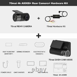 Car DVR Rear Cam 140FOV Support Dual Vision A800S 4K GPS ADAS 24H Parking Camera
