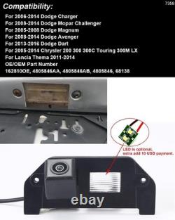 Car Rear View Backup Camera Parking Replacement for Dodge Charger Challenger