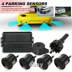 Car Rear View Mirror Monitor 4x Parking Radar Sensor Backup Reversing Camera Kit