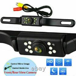 Car Rear View Mirror Monitor 4x Parking Radar Sensor Backup Reversing Camera Kit