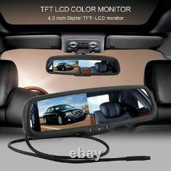 Car Rear View Mirror Monitor 4x Parking Radar Sensor Backup Reversing Camera Kit