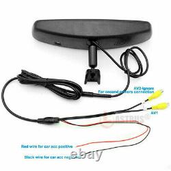 Car Rear View Mirror Monitor 4x Parking Radar Sensor Backup Reversing Camera Kit