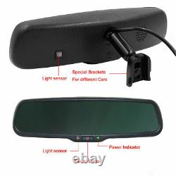 Car Rear View Mirror Monitor 4x Parking Radar Sensor Backup Reversing Camera Kit