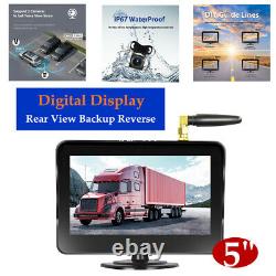 DC12V Digital Display 5Monitor Car Rear View Backup Reverse Wireless Camera Kit