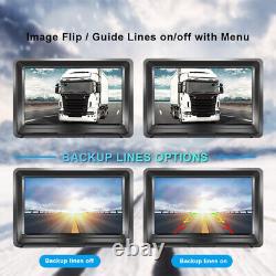 Digital Display 5 Monitor Car Rear View Backup Reverse AHD Waterproof Camera