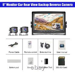 Digital Display 9 Monitor Car Rear View Backup Reverse Camera & Remote Control