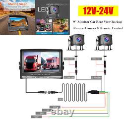 Digital Display 9 Monitor Car SUV Rear View Backup Reverse Camera Kit DC12V-24V