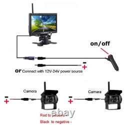 Digital Wireless 7 IPS Monitor 2x IR Rear View Backup Camera for Truck Caravan