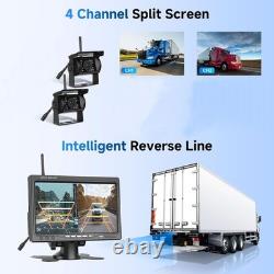 Digital Wireless 7 IPS Monitor 2x IR Rear View Backup Camera for Truck Caravan