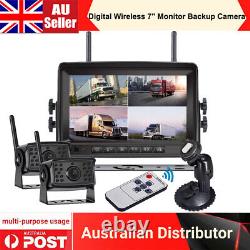 Digital Wireless 7 Monitor 1080P DVR Recorder Truck Bus Rear View Backup Camera