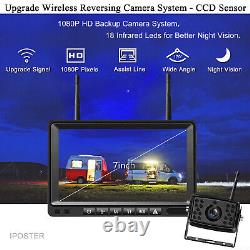 Digital Wireless 7 Monitor 1080P DVR Recorder Truck Bus Rear View Backup Camera