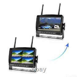 Digital Wireless 7 Monitor 1080P DVR Recorder Truck Bus Rear View Backup Camera