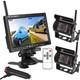 Digital Wireless 7 Monitor Dual Rear View Backup Camera for Truck Caravan RV