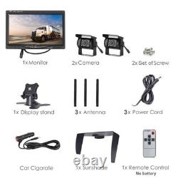 Digital Wireless 7 Monitor Dual Rear View Backup Camera for Truck Caravan RV