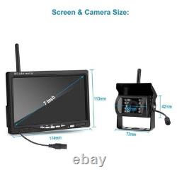 Digital Wireless 7 Monitor Dual Rear View Backup Camera for Truck Caravan RV