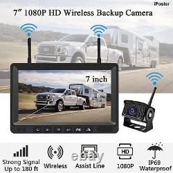 Digital Wireless 7 Monitor+HD Backup Camera 50m Working Range for Truck Caravan