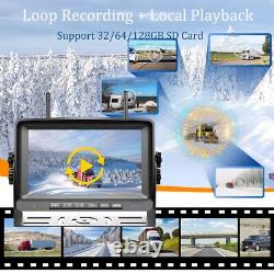 Digital Wireless 7 Split Screen DVR Monitor 4x BSD Rear View Backup Cameras Kit