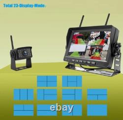 Digital Wireless 7 Split Screen DVR Monitor 4x BSD Rear View Backup Cameras Kit
